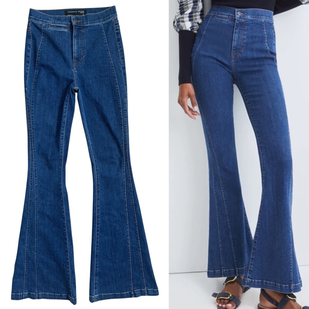 Veronica Beard Boho High Rise Sheridan Exaggerated Flare Jeans Size 25